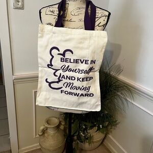 Purple and Cream Inspirational Tote Bag